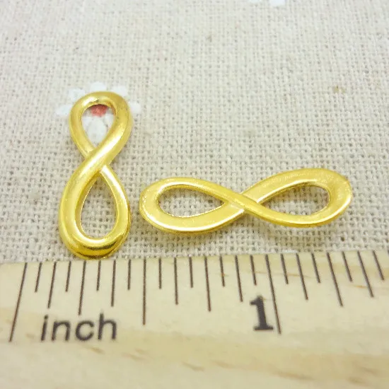 140 шт Подвески Бесконечность Символ Разъем Кулон Золотой Цвет цинковый сплав