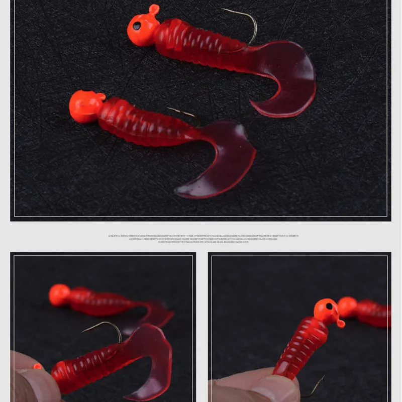 17 шт. Мягкая приманка одинарный хвост набор свинцовых крючков бионическая