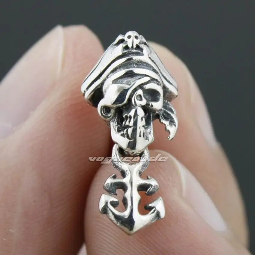 

925 Sterling Silver Captain Hook Earring Mens Biker Rocker Earring 8R009