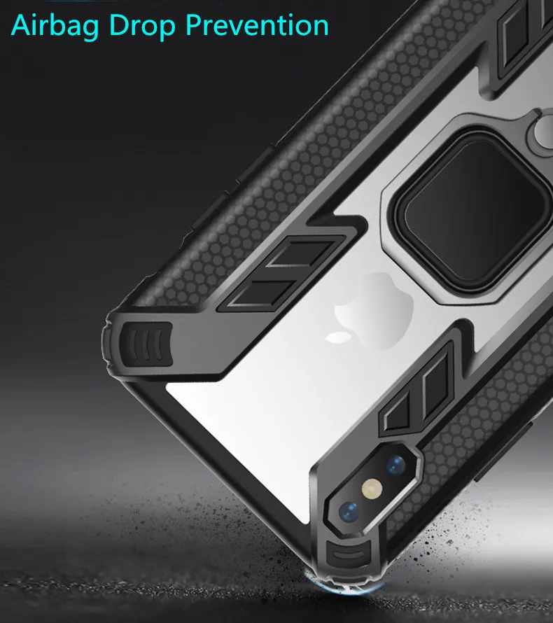 Cover for iPhone 6 6s 7 8 Plus X XR XS Max Case Hybrid FullBody Rugged Ultra-Thin cratch-Resistant Rotating Ring Holder Non-Slip |