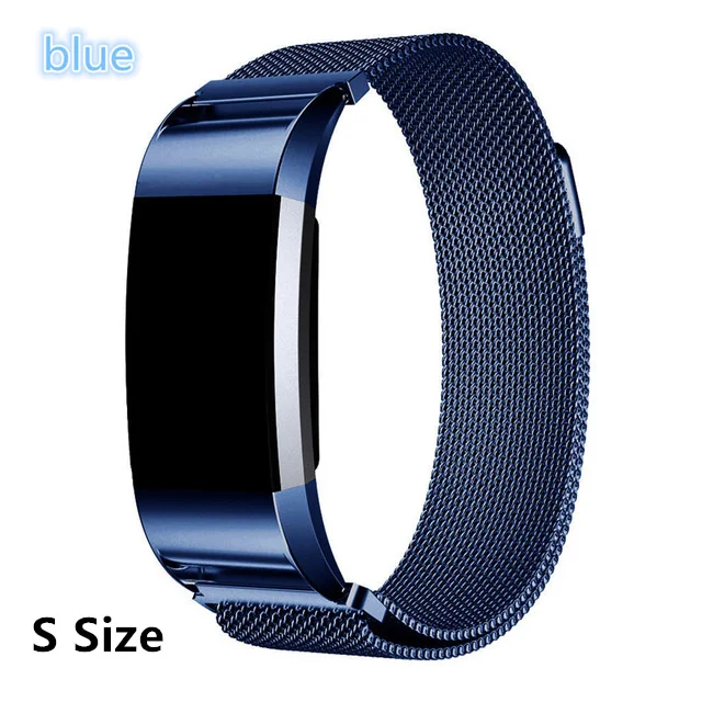 S size for blue Нержавеющая сталь Миланская петля для браслета FitBit Charge 2 ремешок на запястье браслет для Fit Bit Charge2 Смарт часы браслет Smartband - Цвет: S size for blue