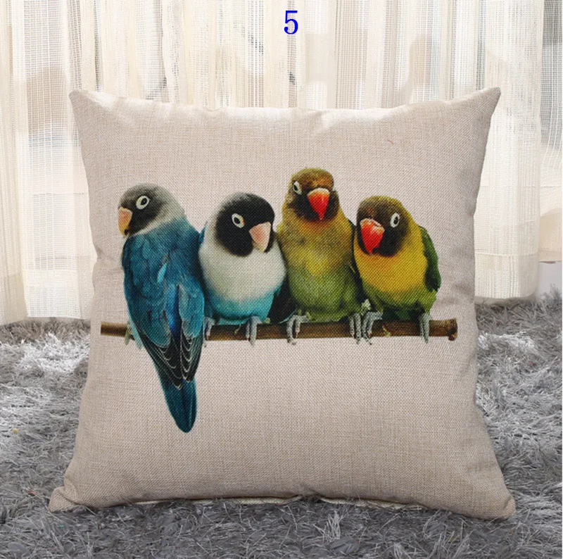 45 см * Животные с рисунком попугая льняная/хлопковая подушка чехол для дивана