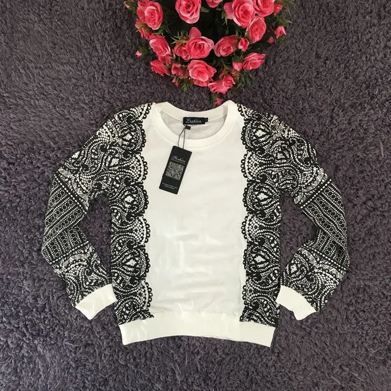 Женский спортивный костюм с кружевным принтом комплект из 2 предметов капюшоном