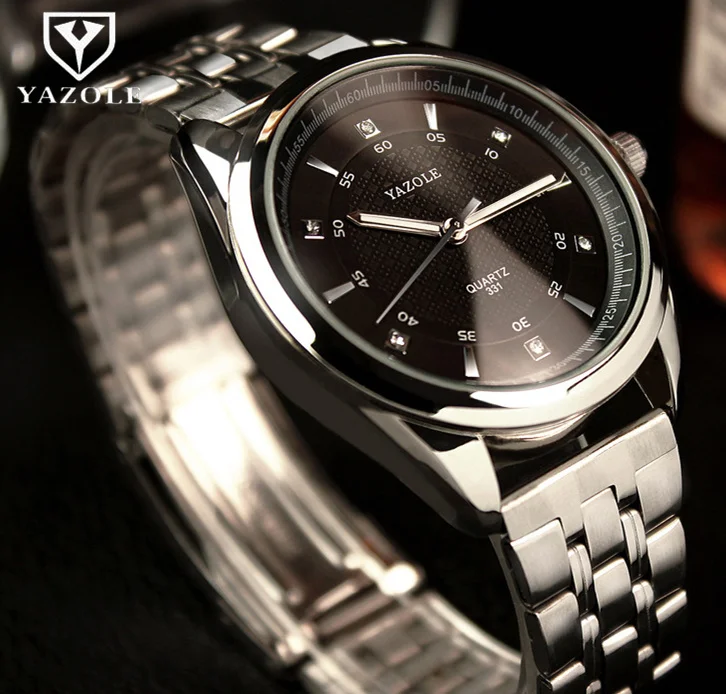 

2020 YAZOLE Luxury Brand Stainless Steel Analog Display Waterproof Men's Quartz Watch Business Watch Men Watch Relogio masculino