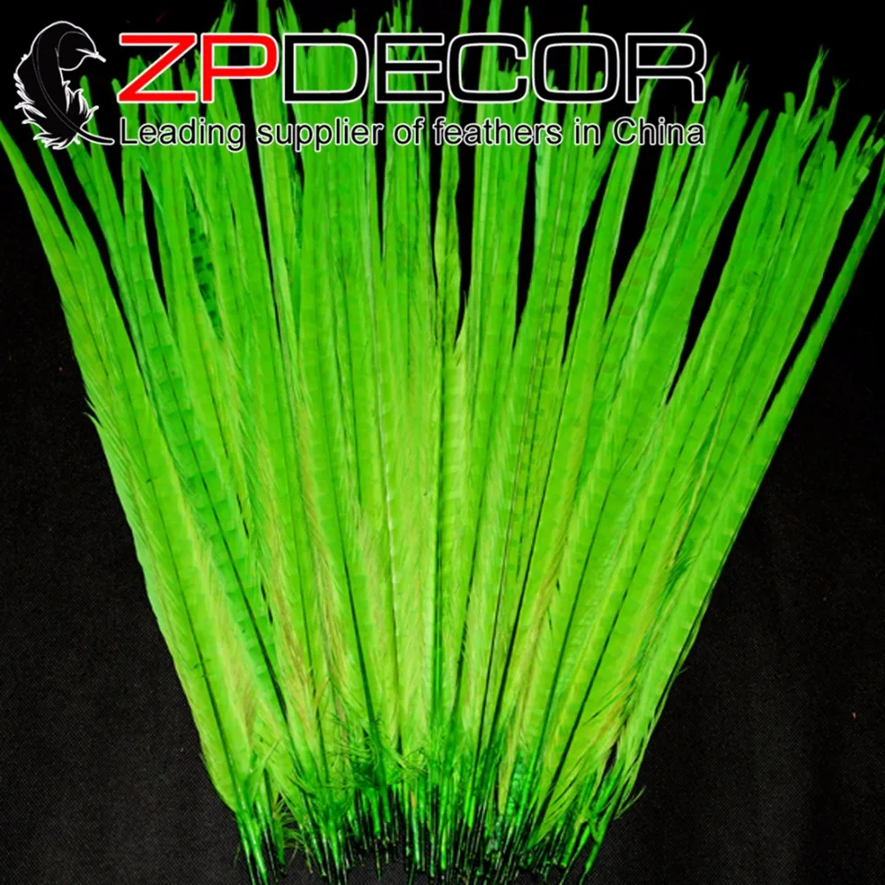 

ZPDECOR 100 шт./лот 50-55 см (20-22 дюйма) липово-Зеленые перья из хвоста фазана Прямая продажа от производителя