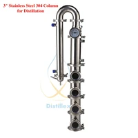 new 3 inch od91mm copper bubble plates distillation column with 4 section for distillation stainless steel 304 column