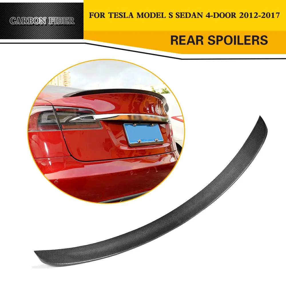 Автомобильный карбоновый багажник задний спойлер крыло губы для Tesla S седан все