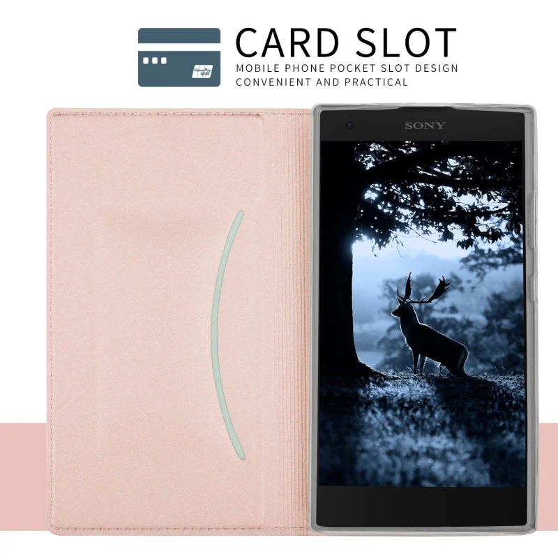 Dulcii для Sony Xperia L2 чехол телефона магнитные кожаный с карты слот откидная крышка l2