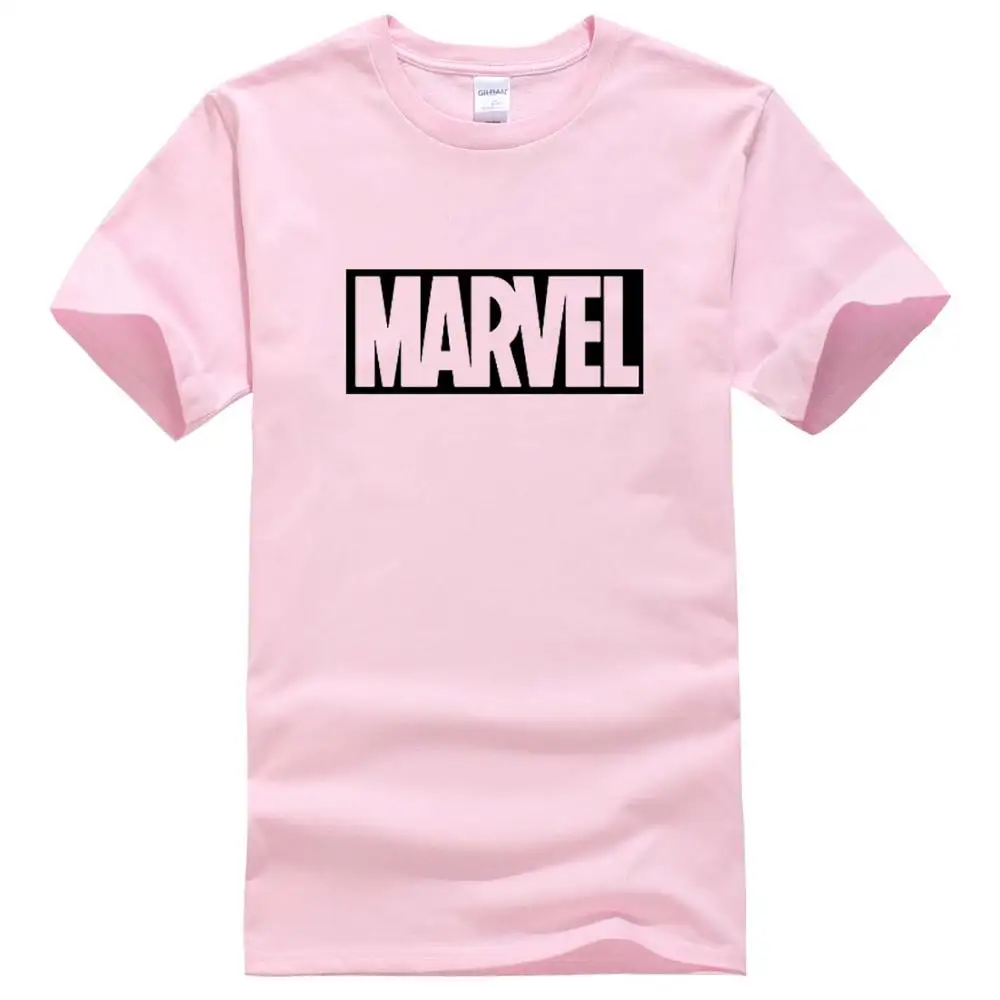 pink black Новая модная футболка "Марвел", мужская хлопковая Повседневная футболка с короткими рукавами, мужские футболки marvel, мужские топы, футболки - Цвет: pink black