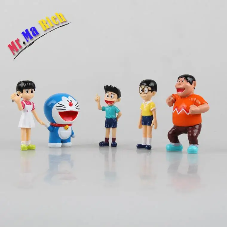 5 шт./компл. Doraemon Nobi Nobita Аниме Фигурки Коллекция игрушек для рождественского
