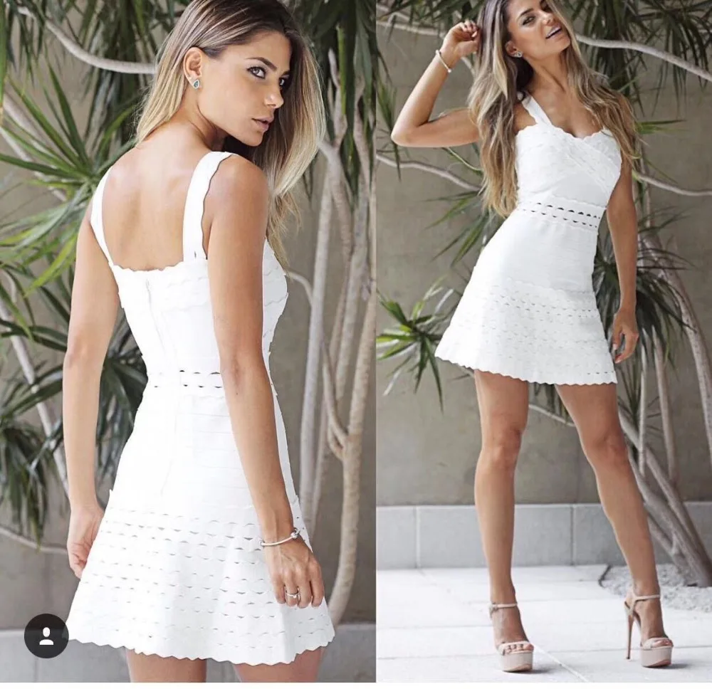 Белый черный искусственный шелк ремень A Line мини повязка платье вечернее