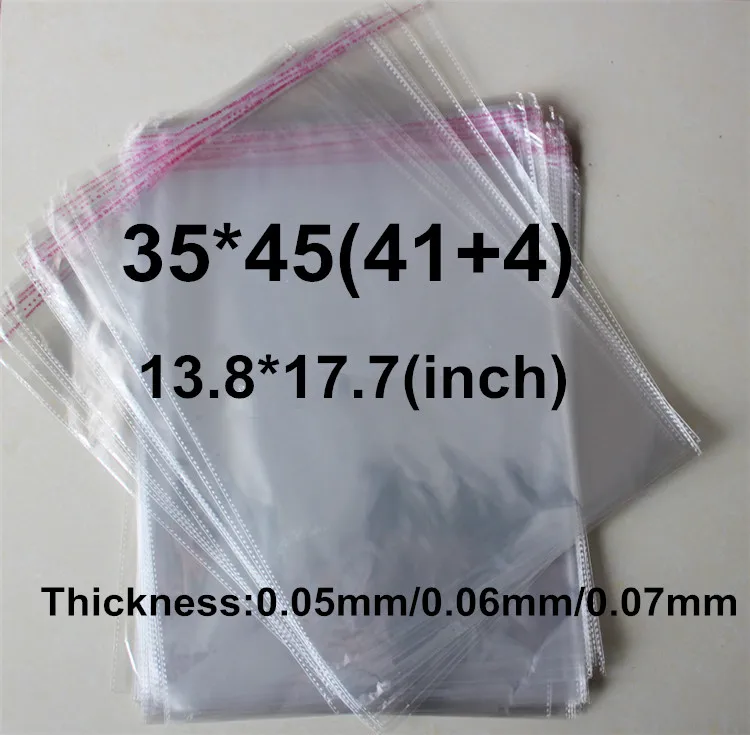 

200 X Thickness 0.05/0.06/0.07mm Self Adhesive Seal Plastic OPP Bag Fabric Clothing T-shirt Bags (35*45cm)