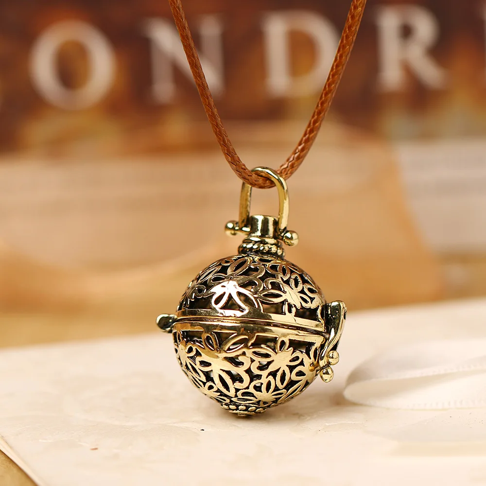 Ожерелье SHIYING 2019 (с одной лавой 16 мм) Античная бронзовая Бабочка и цветочное