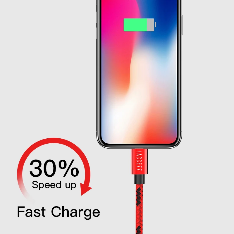 ! USB кабель ACCEZZ 2 4 А для iphone X XS MAX XR с поддержкой передачи данных 1 м|Кабели мобильных