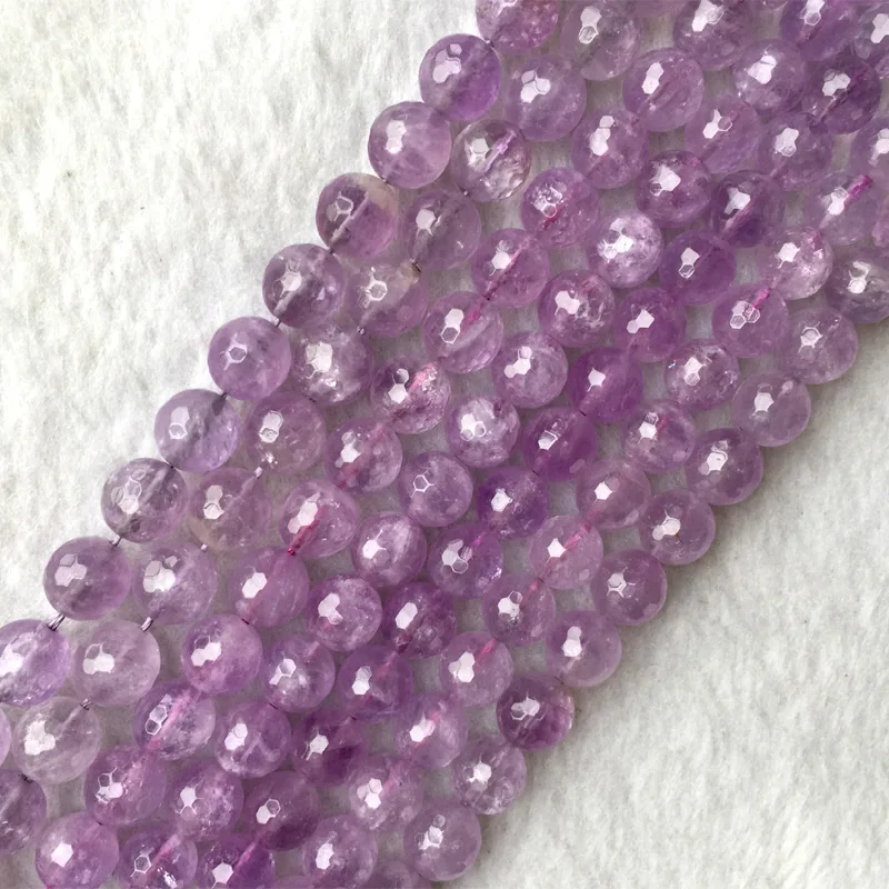 Wholesale Natural Genuine AAA Grade Clear Purple Amethyst Round Faceted Loose Beads 10mm 14mm 05639 | Украшения и аксессуары