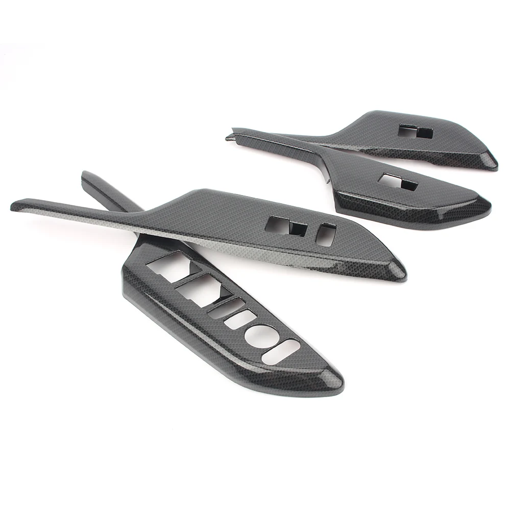 

4PCS Door Armrest Window Lift Cover Protector Trim Decoration for Honda Civic 2016 2017 Carbon Fiber Look ABS Plastic