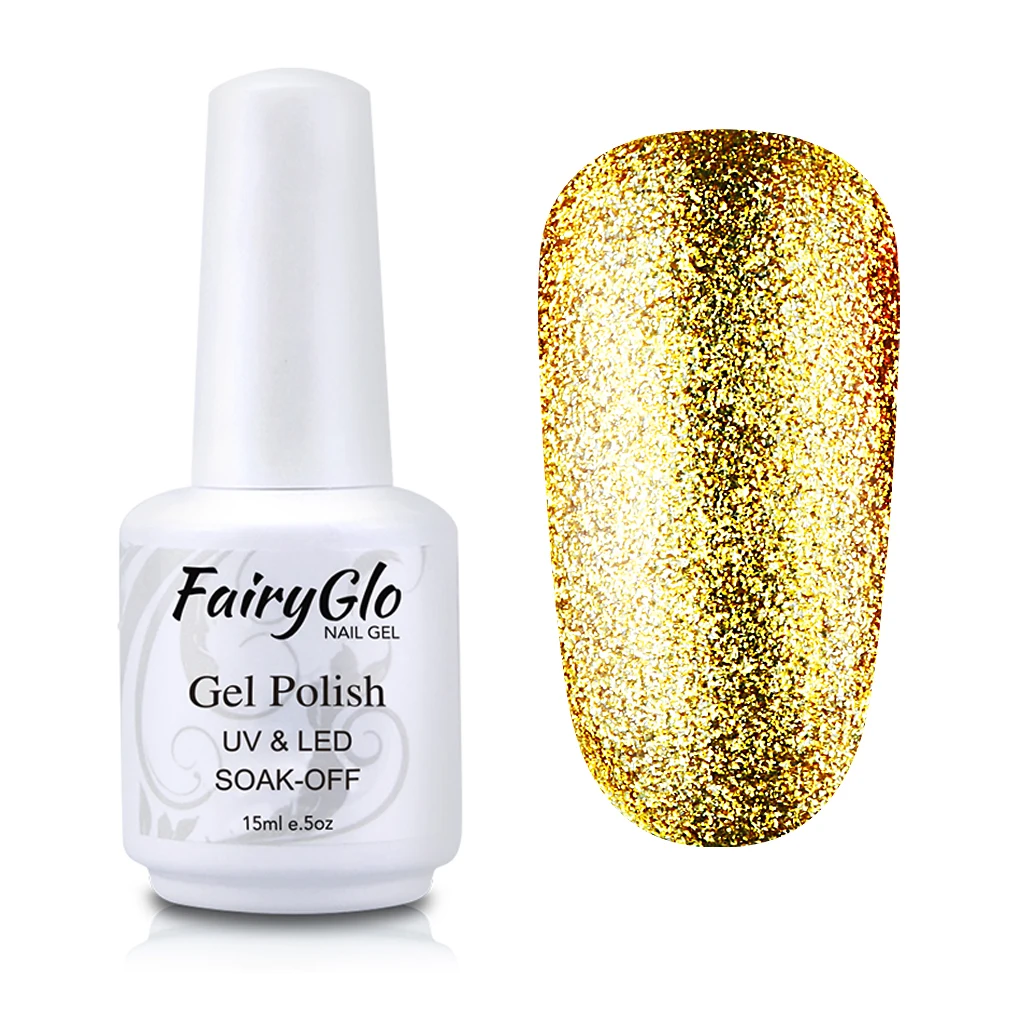 58018 Fairyglo для ногтей гель 15 мл с сияющими блестками УФ гель лак для ногтей светодиодный Краски покрытие для ногтей, полустойкое к Платиновый гель для ногтей Лаки для горячего тиснения для дизайна ногтей - Цвет: 58018