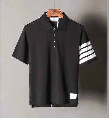Красный Высокая Новинка Роскошные 19ss мужские золотые вышитые полосатые модные рубашки поло рубашка хип хоп скейтборд хлопок поло Топ тройник# G28 - Цвет: Красный