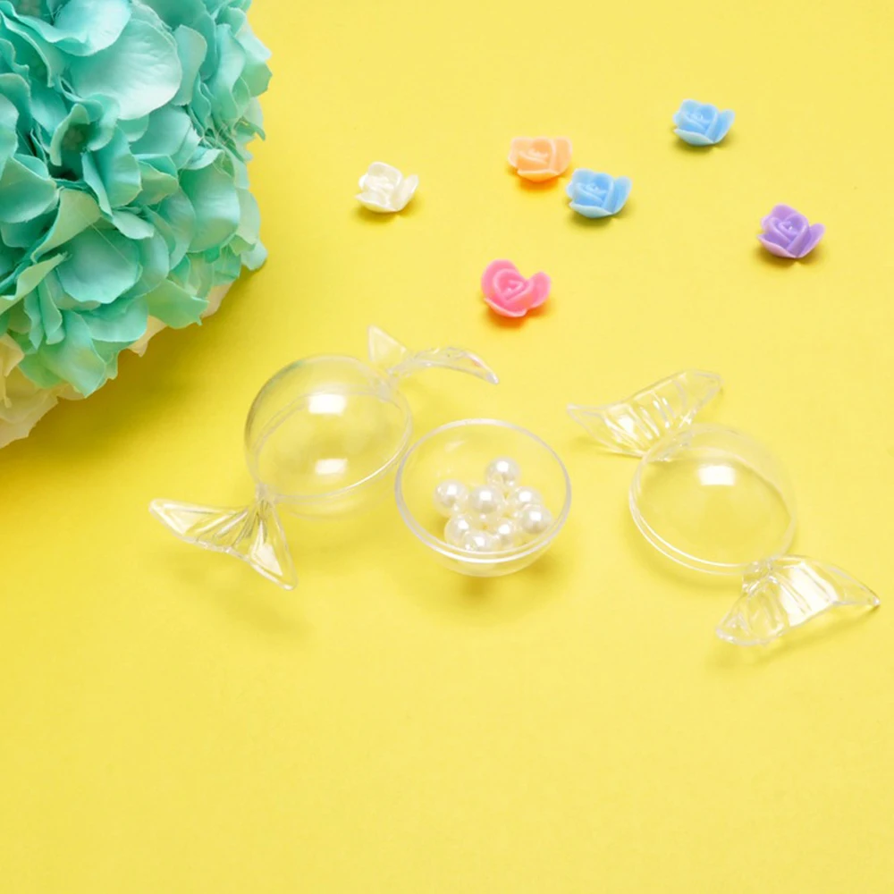 12 шт./лот, пластиковая прозрачная конфетная коробка для конфет DIY, подарочный контейнер для свадебной вечеринки, для друзей, влюбленных, шикарное украшение