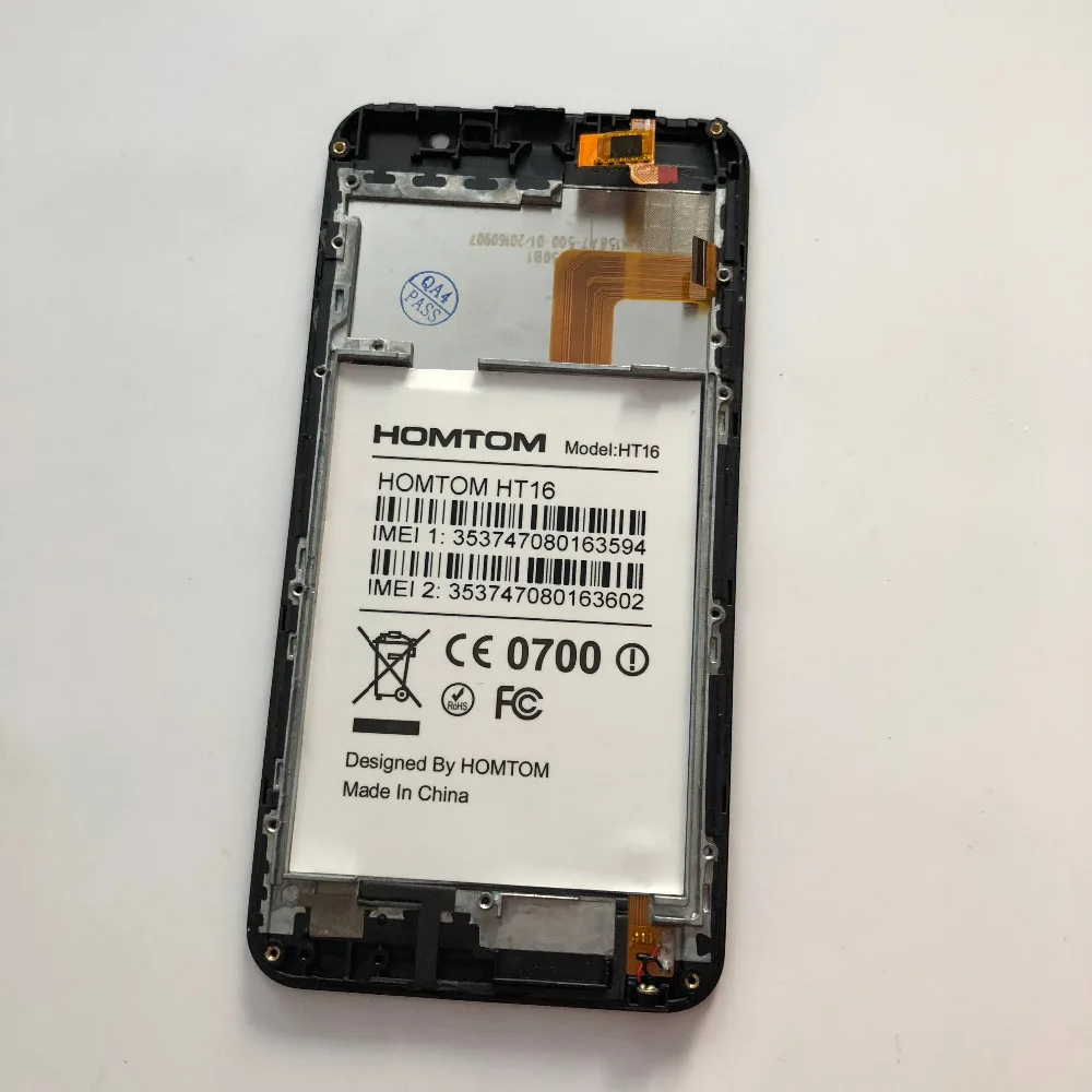 Б/у ЖК дисплей Экран дисплея + сенсорный экран рамка для Homtom HT16 MTK6580 4 ядра 5 0 дюймов