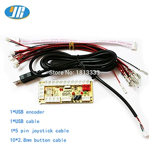 Нулевая задержка Аркада USB энкодер USB к ПК T SANWA/ZIPPY джойстик плата управления SANWA Тип/Американский кнопочный соединительный кабель - Цвет: D kit