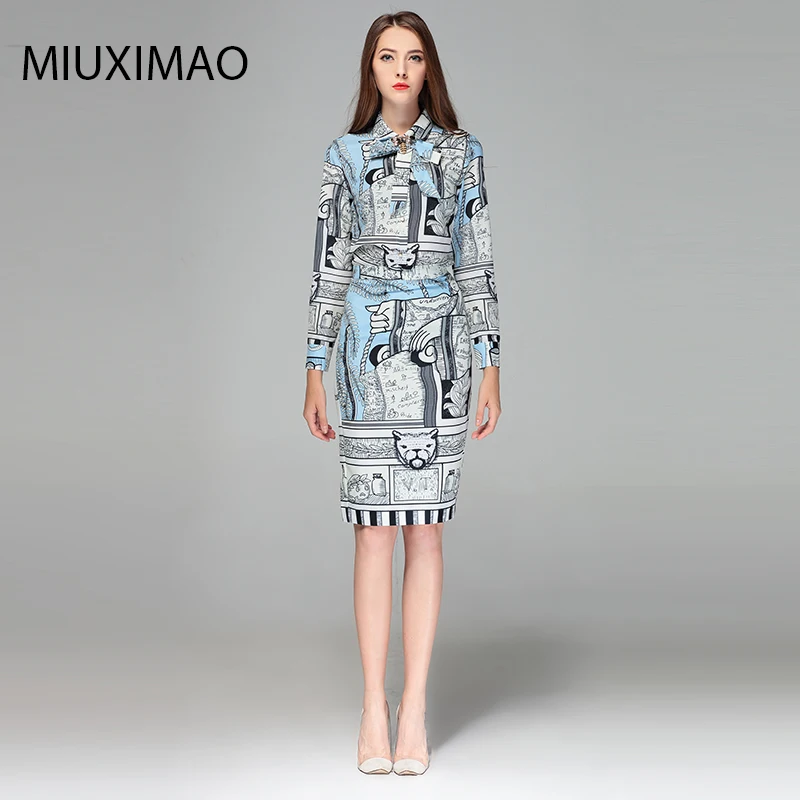 MIUXIMAO 2019 высококачественный весенне осенний модный костюм комплекты из 2