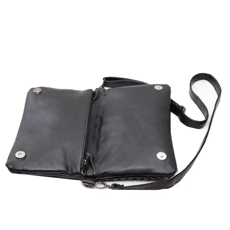 Мягкие женские сумки-мессенджеры с заклепками кожаная сумка длинным ремешком