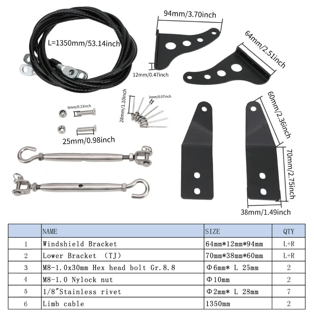 WISENGEAR для Jeep Wrangler TJ 1997 2006 Limb подъемный комплект военный Auminum веревка и аппаратная