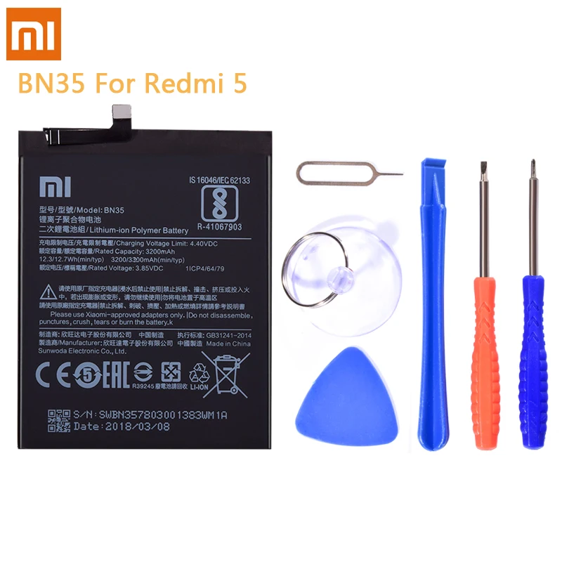 Аккумулятор BM44 BM47 BN42 BN40 BN35 Xiao Mi для Xiaomi Redmi 5 4 Pro 4X 3S 3 2 сменная батарея литий ионная