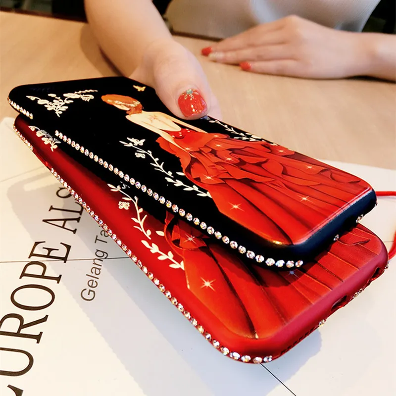 Phone Cases For iPhone Xs Max X Xr 7 6 8 6S Plus 5 5s Case Glitter Soft Silicone Color Diamond Bling Girl TPU Cover |