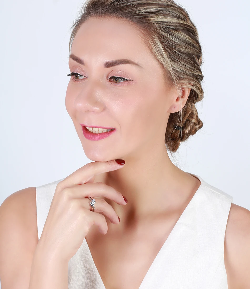 ORSA JEWELS женское серебряное кольцо из натуральной 925 пробы, 4 цвета, AAA кубический циркон, набор Зубцов, женское модное ювелирное изделие для вечеринки SR58