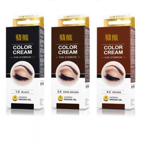 

NEW formula HENNA COLOR CREAM EYEBROW TINT KIT DYE Black Brown PROFESSION Free Shipping