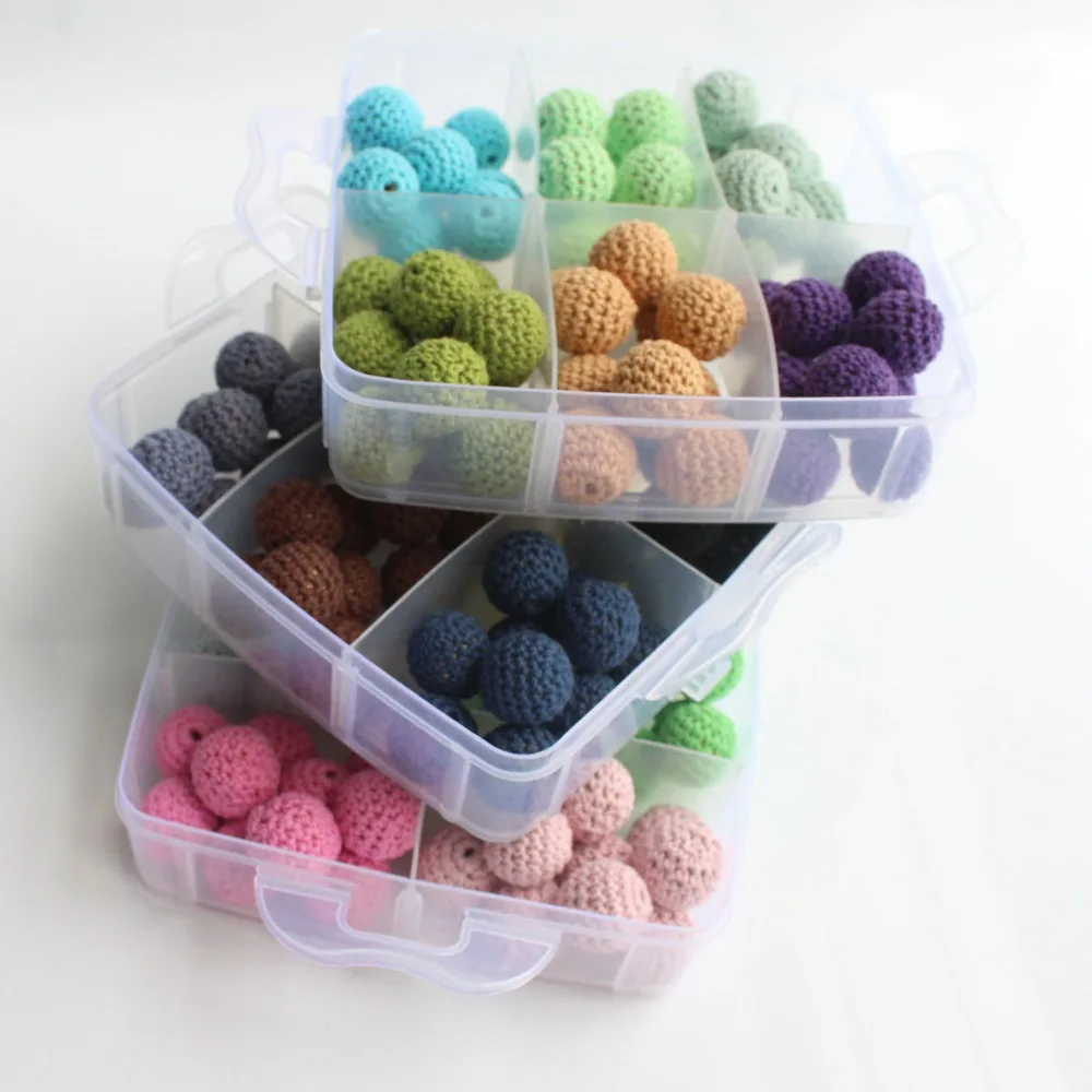 180pcs Beads Multicolor DIY Wooden Crochet Beads Set diy Nursing Necklace,baby Teething making,Christmas Gift