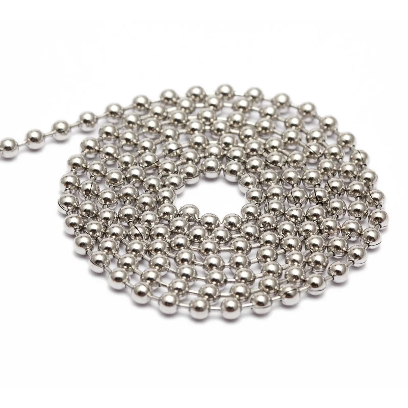 

5m/lot Dia 1.2/1.5/2/2.4/3.0mm Bead Ball chain Stainless Steel Chain Bulk Jewelry Chains for Necklaces Jewelry findings DIY