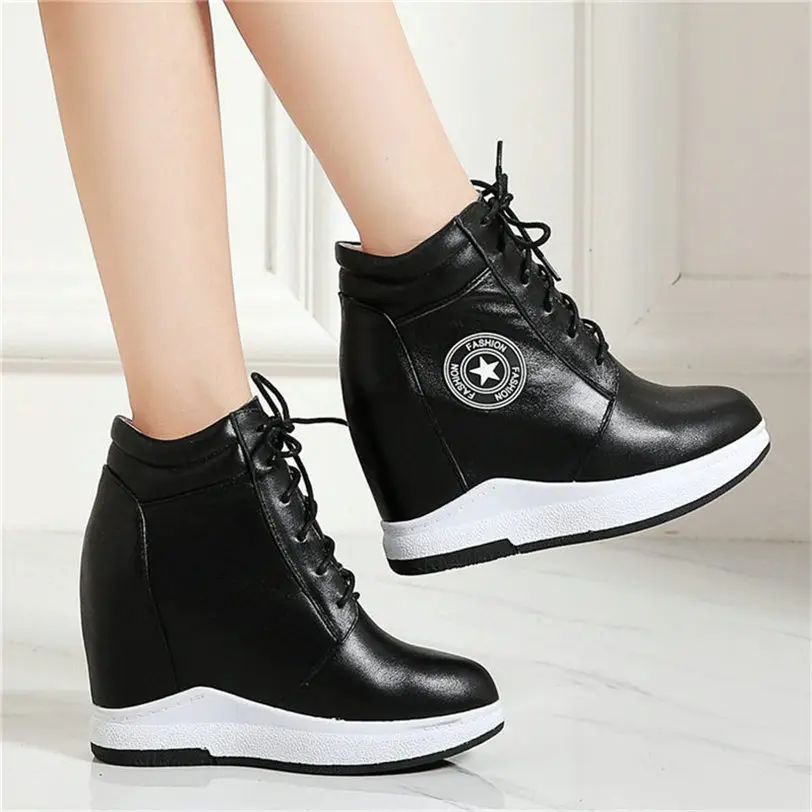 Высокие кроссовки панк женская обувь вечерние туфли лодочки из коровьей кожи на
