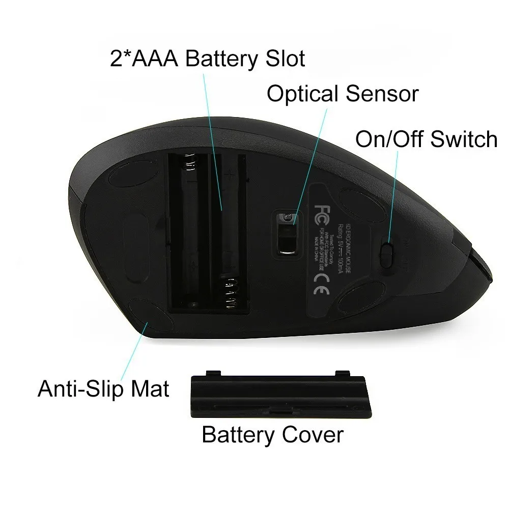 CHUYI Bluetooth 3 0 светодиодный Беспроводной вертикальный Мышь мыши эргономичной