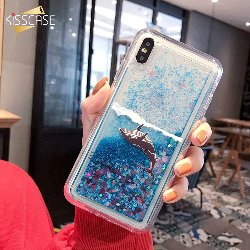 Чехол для телефона KISSCASE Whale Quicksand Xiaomi Redmi Note7 5 Plus 6 6A Жидкий чехол 8 lite 9 SE A2 6X Max 3 Capa |