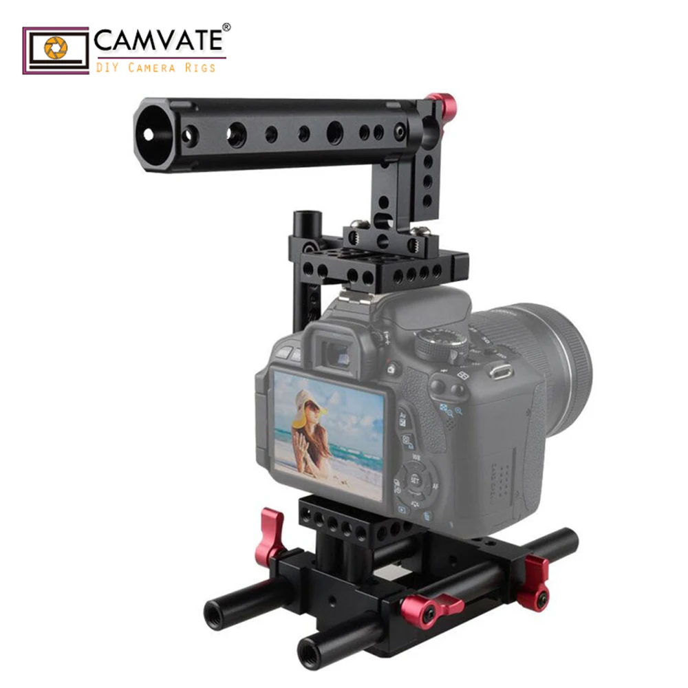 CAMVATE камера клетка с рельсовой системой поддержки для Canon Nikon panasunic C1386 камера аксессуары для фотографии