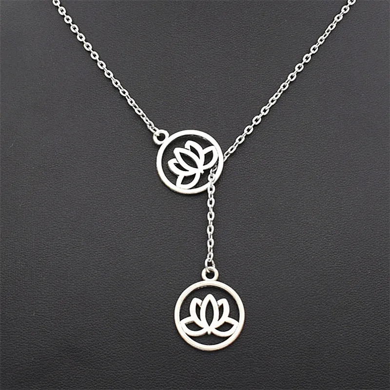 Модный индийский буддийский античный двойной крест Ом Символ Лотос Йога Кулон