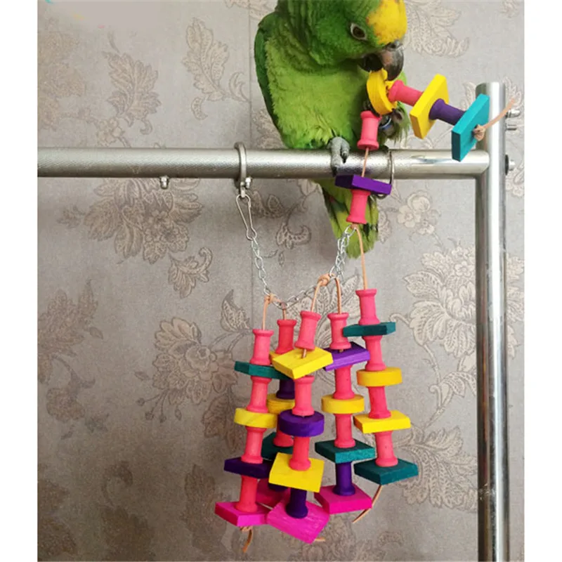 Красочные деревянные птицу попугай хомяков крысы жевать игрушки cockatiels природный