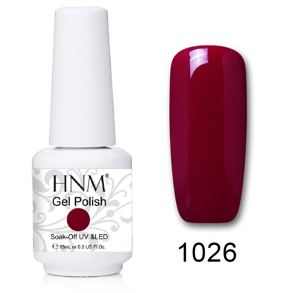 HNM 15 мл УФ-гель для ногтей лак удаляющийся замачиванием светодиодный светильник Гель-лак Полуперманентная живопись желлак Лаки лакукер штамповка эмаль - Цвет: 1026