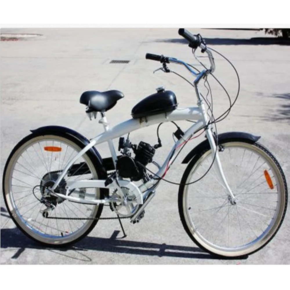 Черный 50cc 2 тактный цикл мотор комплект моторизованный велосипед бензин газового двигателя мопеда