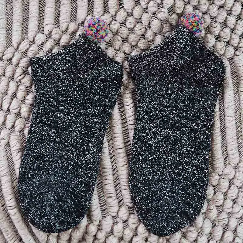 [EIOISAPRA] за ним следуют цветные шелковые носочки серебристого цвета креативные