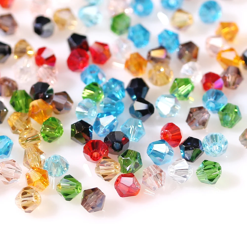 

3 4 6mm Czech Crystal Bicone Beads for Jewelry Making Diy Accessories Colorful Faceted Glass Spacer Beads Wholesale Z207