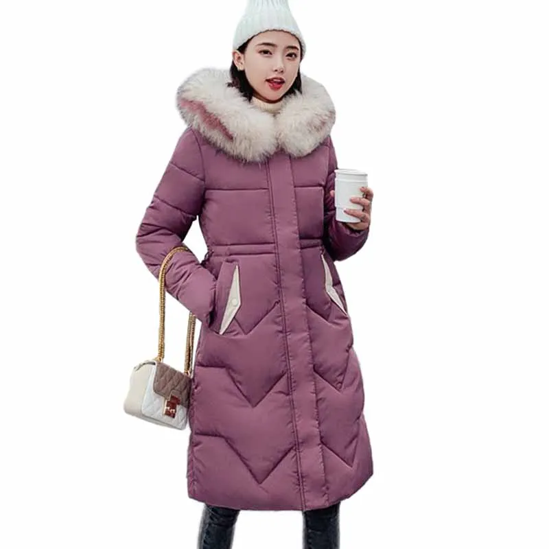 Новинка 2019 парка с капюшоном мехом утепленная женская куртка пальто зимняя