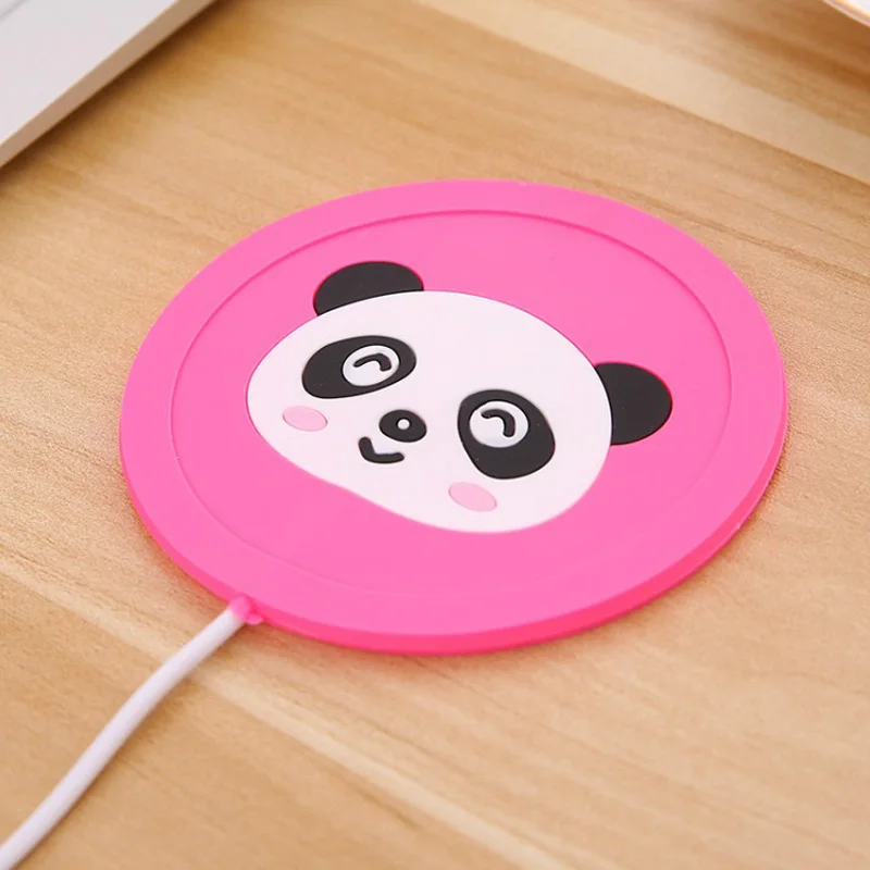Pink Креативный USB силиконовый коврик под чашку безопасности мультфильм Электрический изоляционный коврик устройство Подогрев Coaster для офиса чай сохраняя тепло - Цвет: Pink