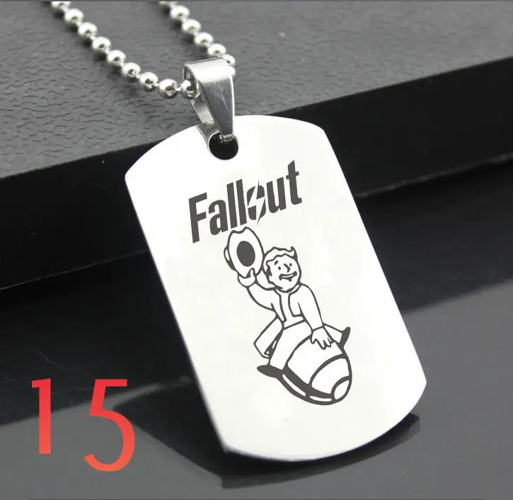 Прозрачный Идеальный JL Fallout западный стиль армейская карточка персонализированные Diy буквы кулон сталь ожерелье персонализированные подарки FSYX01 - Цвет: Прозрачный