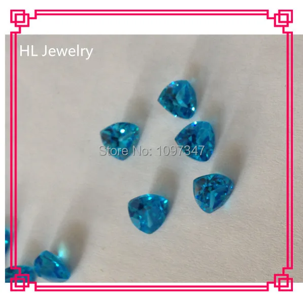 

20 шт./лот 6*6 мм синий триллион CZ камень свободный светло-голубой CZ камень