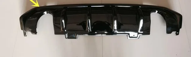 glossy black diffuse ABS/Настоящее углеродное волокно автомобиля двойной/двухосевой выход задний диффузор и выхлопной трубы, наконечники для HONDA Civic 10 - Цвет: glossy black diffuse