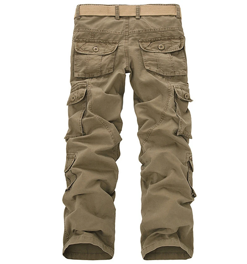 

Plus Size Cargo Pants Men 28-66 Solid Cotton High Quality Loose Military Trousers Fashion Brand Clothing Casual Men Pants